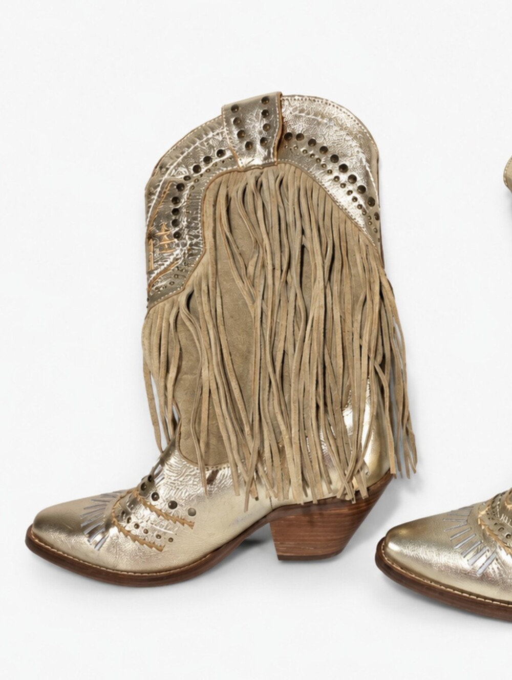 DINGO | Gypsy Studded Fringe Cowboy Boots - Picture 3 of 10